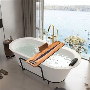 Bath Board- Apple Wood W/ Violet Accent